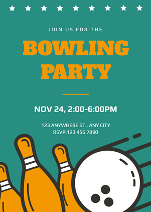 Bowling Party Invitation Design