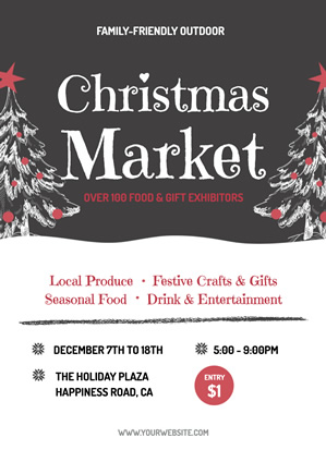 Christmas Holiday Market Promotion Poster Design