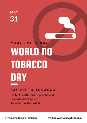 Red Anti Smoking Poster Design