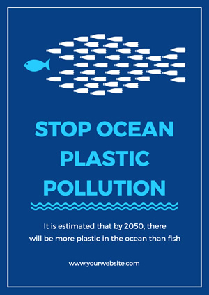 Blue Ocean Plastic Pollution Poster Design