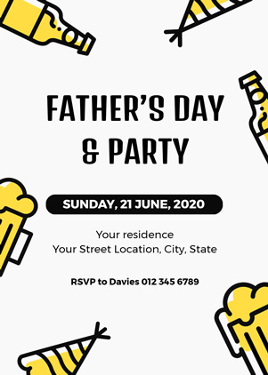 Cheering Fathers Day Invitation Design