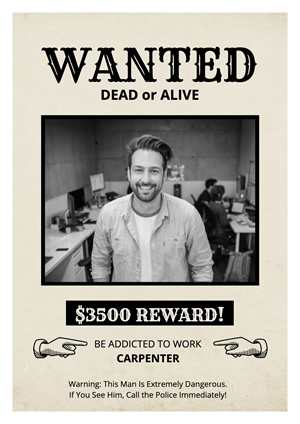 Funny Photo Wanted Poster Design