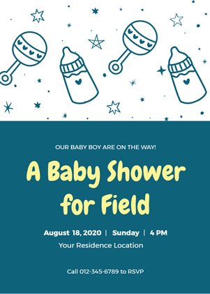 Feeding Bottle Baby Shower Invitation Design