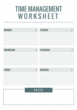 Weekly Time Management Schedule Design