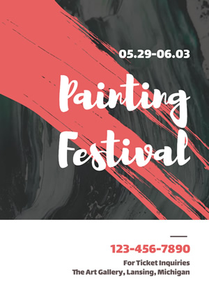 Painting Festival Ticket Booking Poster Design