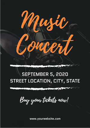 Black Music Concert Poster  Design