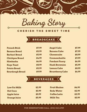 Bakery Menu Price List Template Graphic by craftsmaker · Creative Fabrica